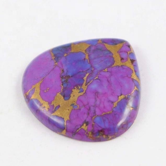 10mm Purple Copper Turquoise Heart Cabochon Loose Gemstones