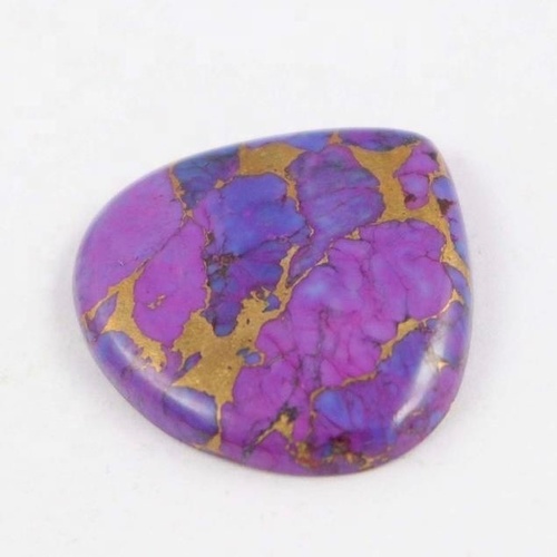 11mm Purple Copper Turquoise Heart Cabochon Loose Gemstones