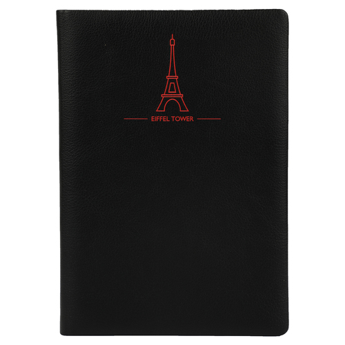 Comma Laser - A5 Size - Hard Bound Notebook (Etched Red Eiffel Tower)