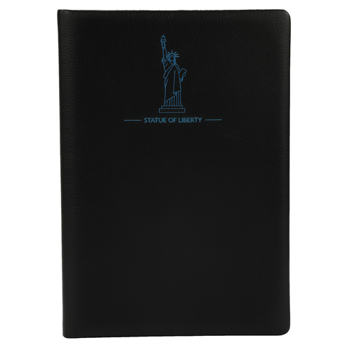 Comma Laser - A5 Size - Hard Bound Notebook (Etched Blue Statue of Liberty)