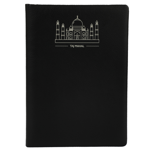 Comma Laser - A5 Size - Hard Bound Notebook (Etched White Taj Mahal)