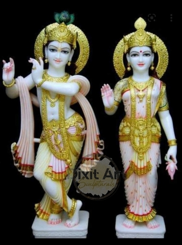 Modern Marble Radha Krishna Statue