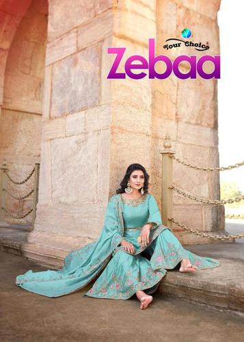 Your Choice Zebaa Jam Silk With Embroidered Sharara Suit Catalog