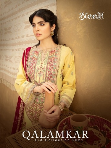 Noor Qalamkar Cotton Embroidered Pakistani Salwar Suit Catalog