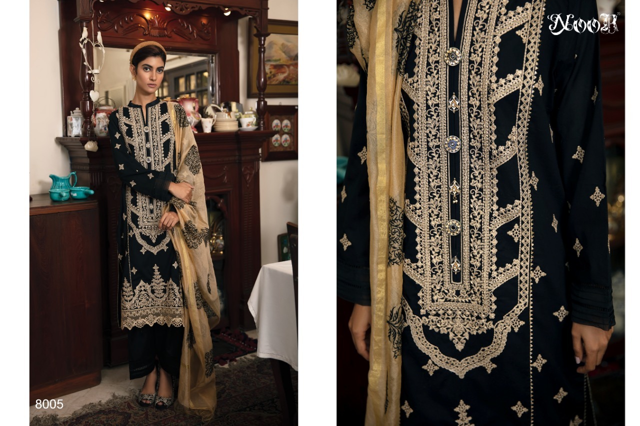 Noor Qalamkar Cotton Embroidered Pakistani Salwar Suit Catalog