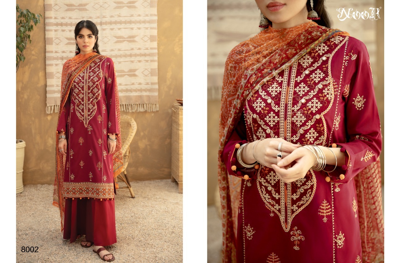 Noor Qalamkar Cotton Embroidered Pakistani Salwar Suit Catalog