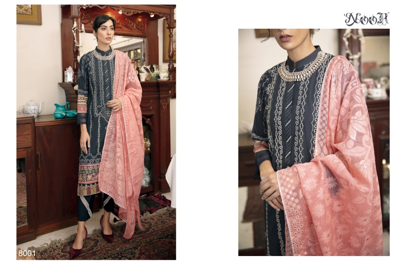 Noor Qalamkar Cotton Embroidered Pakistani Salwar Suit Catalog