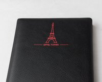 Comma Laser - A5 Size - Hard Bound Notebook (Etched Red Eiffel Tower)