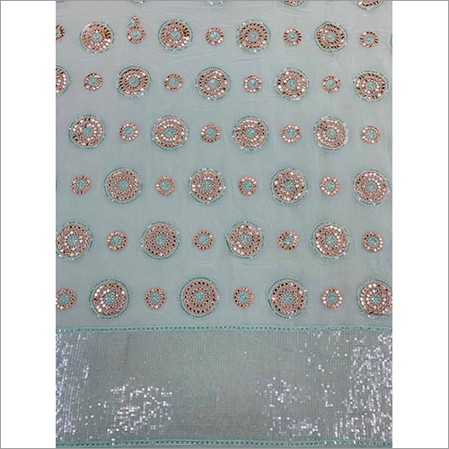 Georgette Big Penna Fabric - Embroidered Georgette Material, Custom Size Options, Vibrant Color Variants for Garment Industries