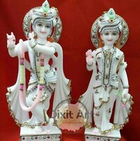 White Warble Radha Krishna Statue