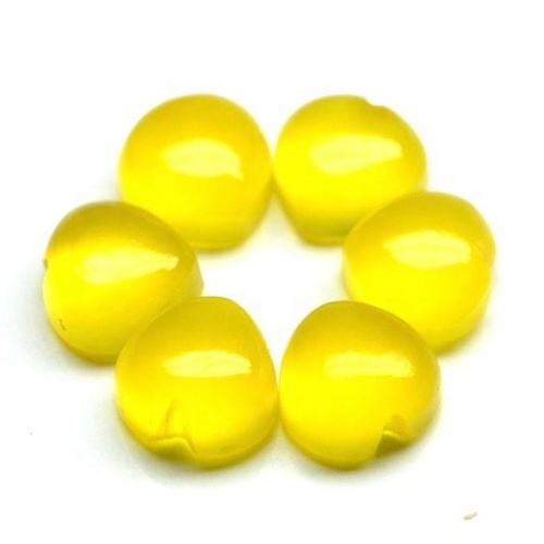 7mm yellow Chalcedony Heart Cabochon Loose Gemstones