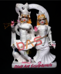 White Marble Jugal Radha Krishna Statue