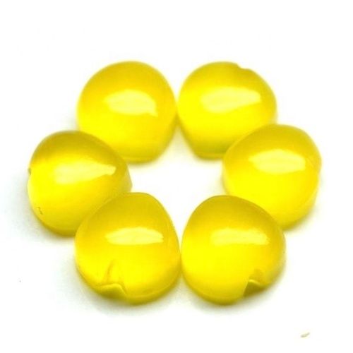 8mm yellow Chalcedony Heart Cabochon Loose Gemstones