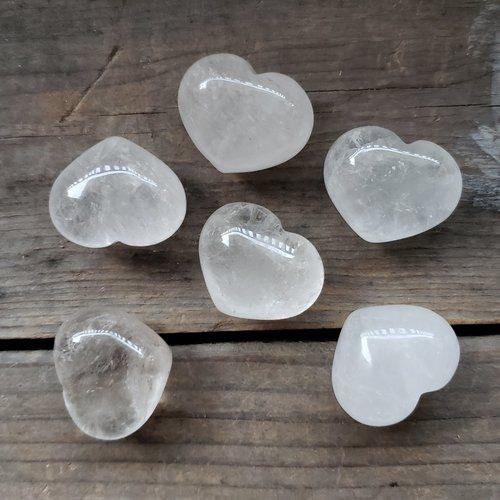 Clear Quartz Puffy Hearts