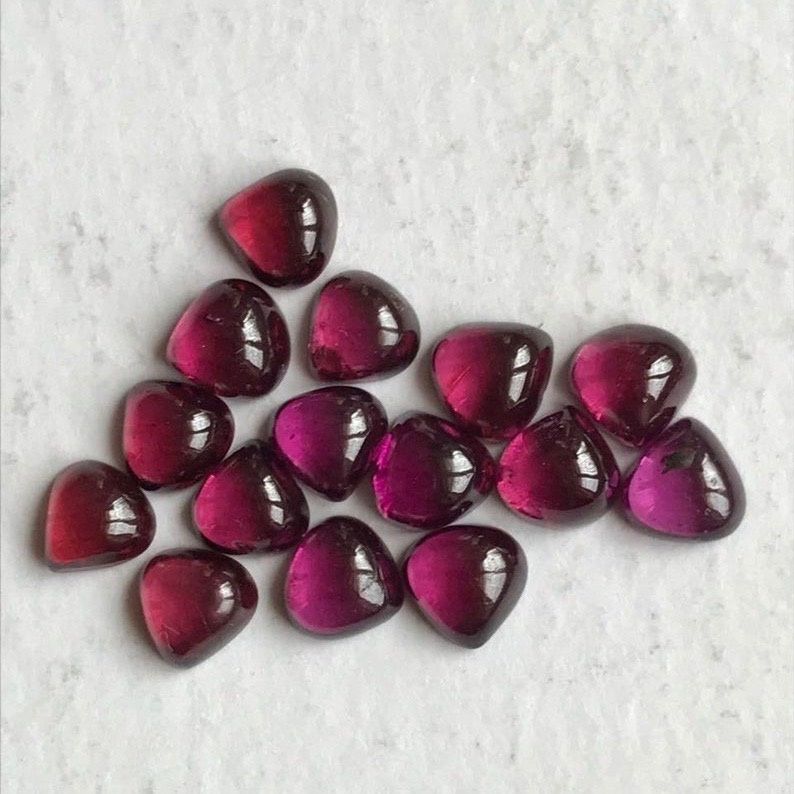4mm Rhodolite Garnet Heart Cabochon Loose Gemstones