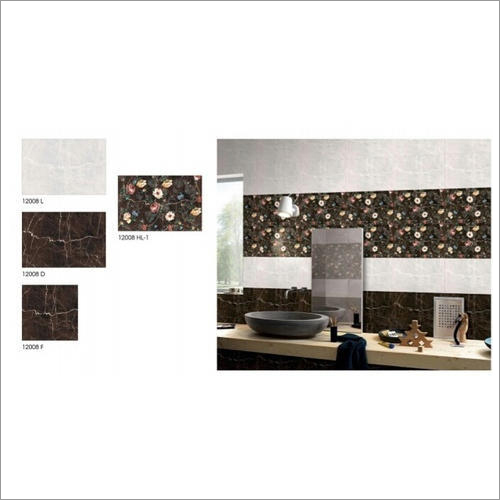 Bathroom Fancy Wall Tiles - Ceramic, 12 x 18 Inch, Multi Color | Digital, Versatile for Any Decorating Style with Various Shapes and Textures