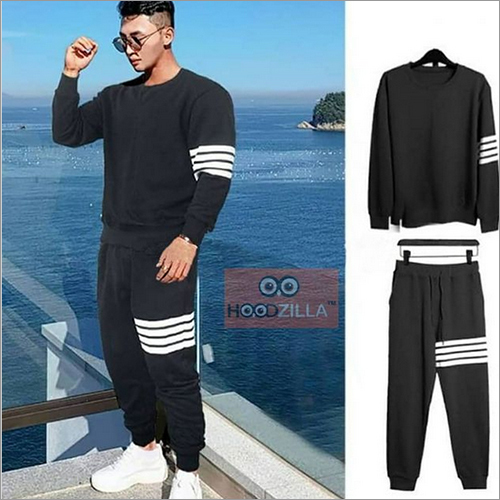 Mens Black And White Tracksuit