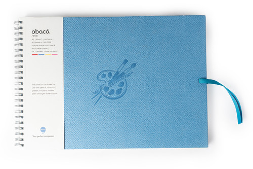 Comma Abaca - A3 Size - Wire-O-Bound Sketchbook (Sky Blue)