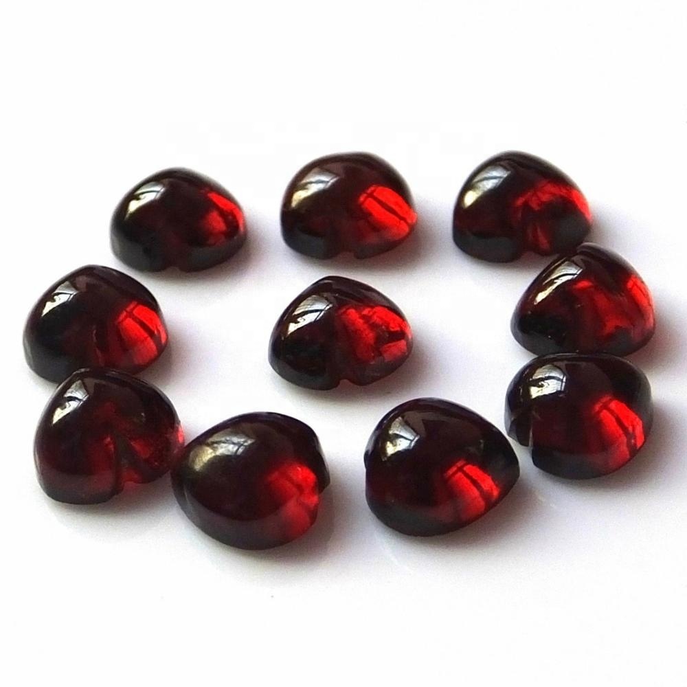 6mm Mozambique Garnet Heart Cabochon Loose Gemstones