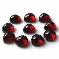 8mm Mozambique Garnet Heart Cabochon Loose Gemstones