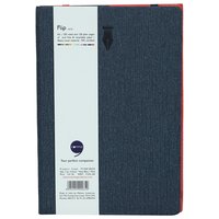 Comma Flip - A5 Size - Notebook And Sketchbook (navy Blue And Red) Section Stitched & Bound
