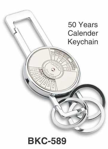 50 Years Calendar Metal Keychain