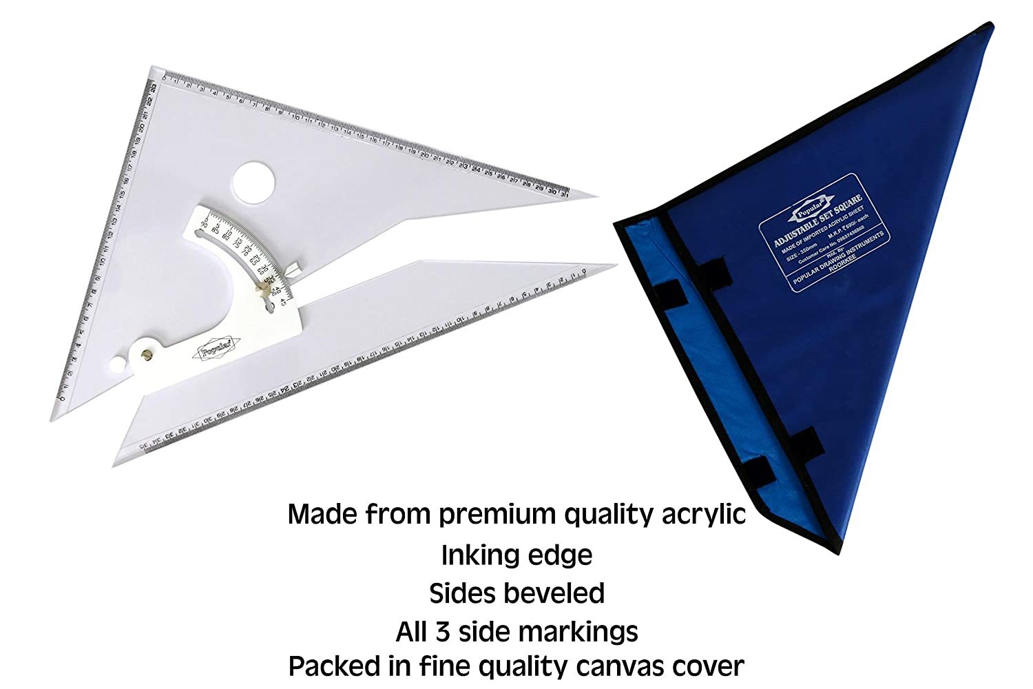 Adjustable Set Square (Sizes 10 25cm12 30cm14 35cm