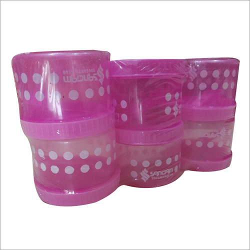 Set Of 6 Pcs Pink Plastic Masala Container