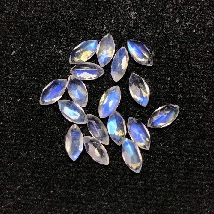 2x4mm Rainbow Moonstone Faceted Marquise Loose Gemstones