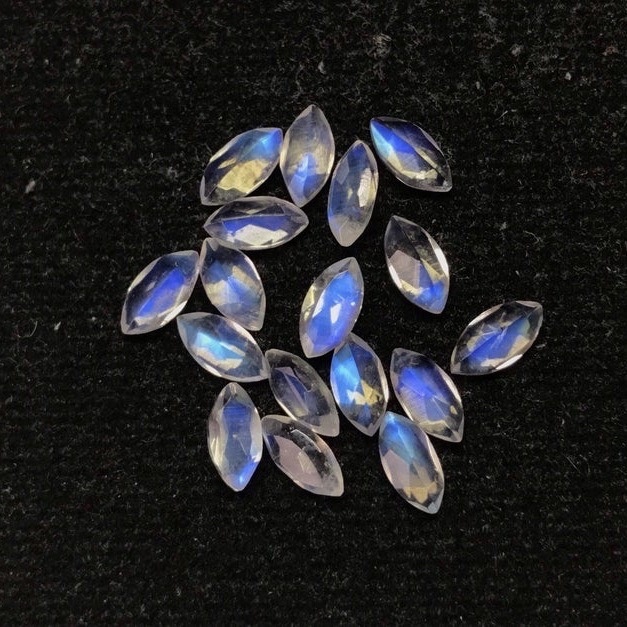 2.5x5mm Rainbow Moonstone Faceted Marquise Loose Gemstones