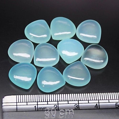 10mm Aqua Chalcedony Heart Cabochon Loose Gemstones Grade: Aaa