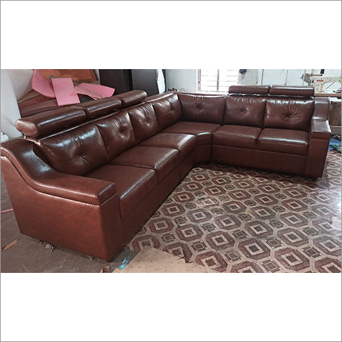 Brown Leather Decent Sofa Set