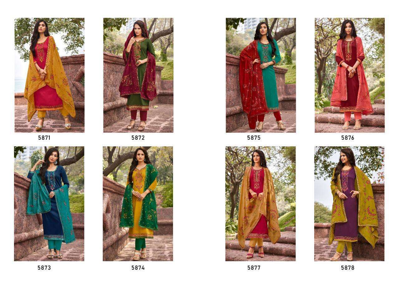 Kessi Zaraa Jam Silk With Embroidery Work Dress Material Catalog