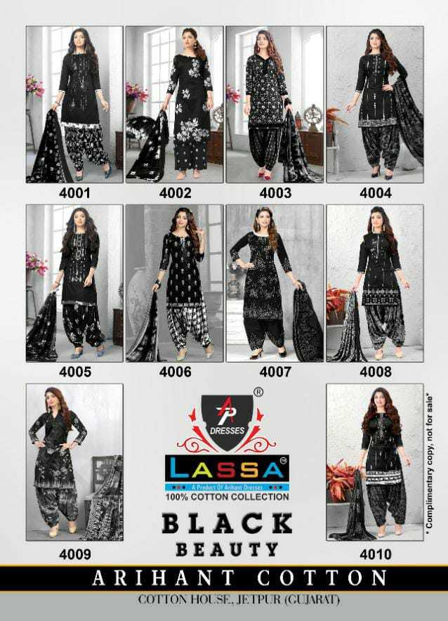 Laasa Black Beauty Vol 4 Cotton Patiyala Dress Material Catalog