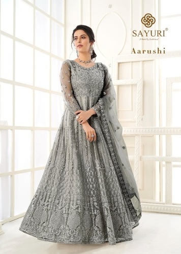 Multi Color Aashirwad Creation Aarushi Butterfly Net Embroidered Designer Suit Catalog