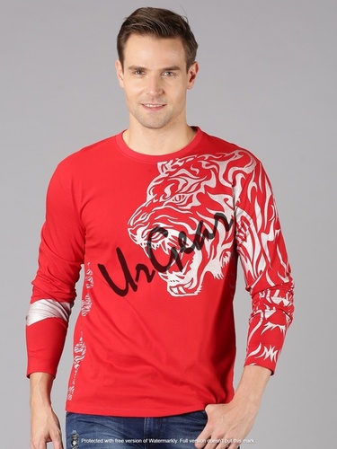 Red Mens Full Sleeve T Shirts