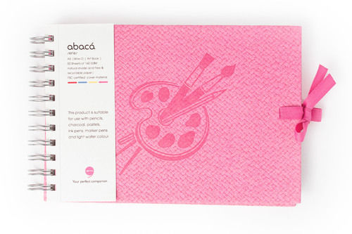 Comma Abaca - A5 Size - Wire-O-Bound Sketchbook (Pink)