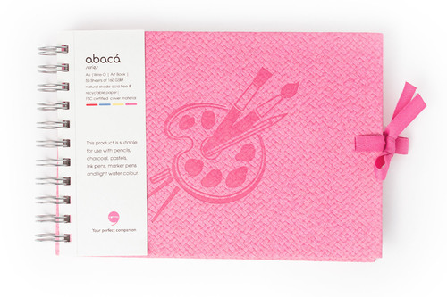 Comma Abaca - A5 Size - Wire-O-Bound Sketchbook (Pink)