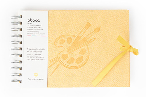 Comma Abaca - A5 Size - Wire-O-Bound Sketchbook (Yellow)