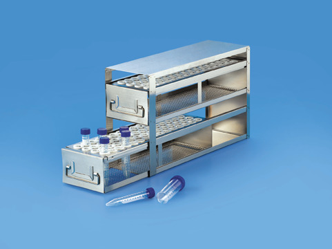 Tarsons 111001 Upright Freezer Drawer Rack - Stainless Steel, 22 Nanometer Size, White Color | Optimized Bio-Sample Organization for Cryogenic Storage