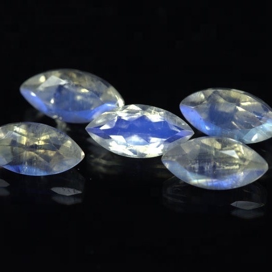 5x10mm Rainbow Moonstone Faceted Marquise Loose Gemstones