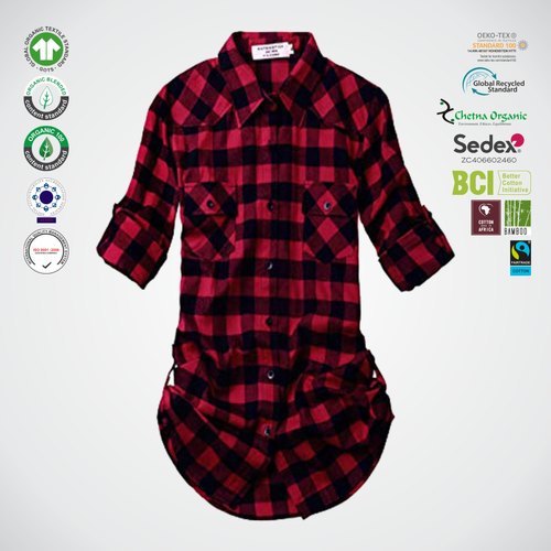 Cotton Made In Africa Ladies Checked Tops