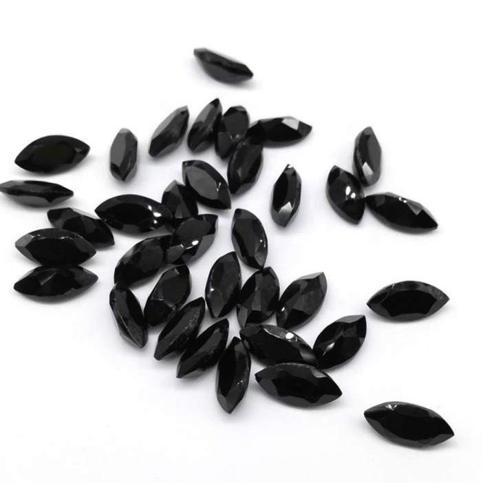 2x4mm Black Spinel Faceted Marquise Loose Gemstones