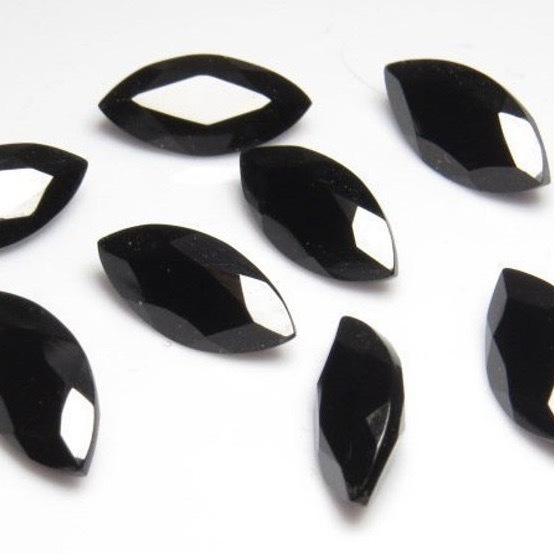 3x6mm Black Spinel Faceted Marquise Loose Gemstones
