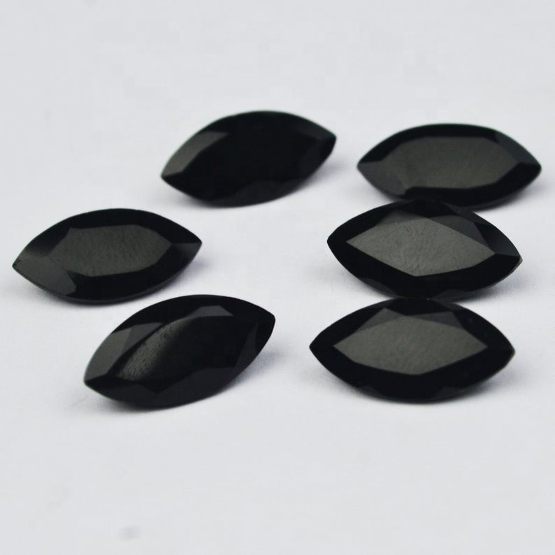 5x10mm Black Spinel Faceted Marquise Loose Gemstones