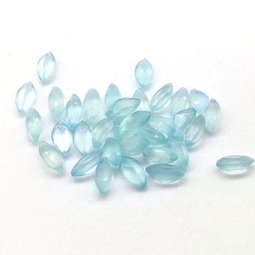 2x4mm Aqua Chalcedony Faceted Marquise Loose Gemstones