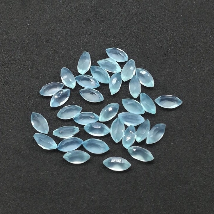 5X10mm Aqua Chalcedony Faceted Marquise Loose Gemstones