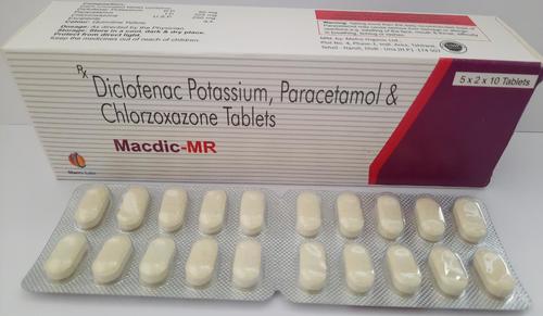 Diclofenac Potassium 50mg +paracetamol 325mg+chlorzoxazone 250mg