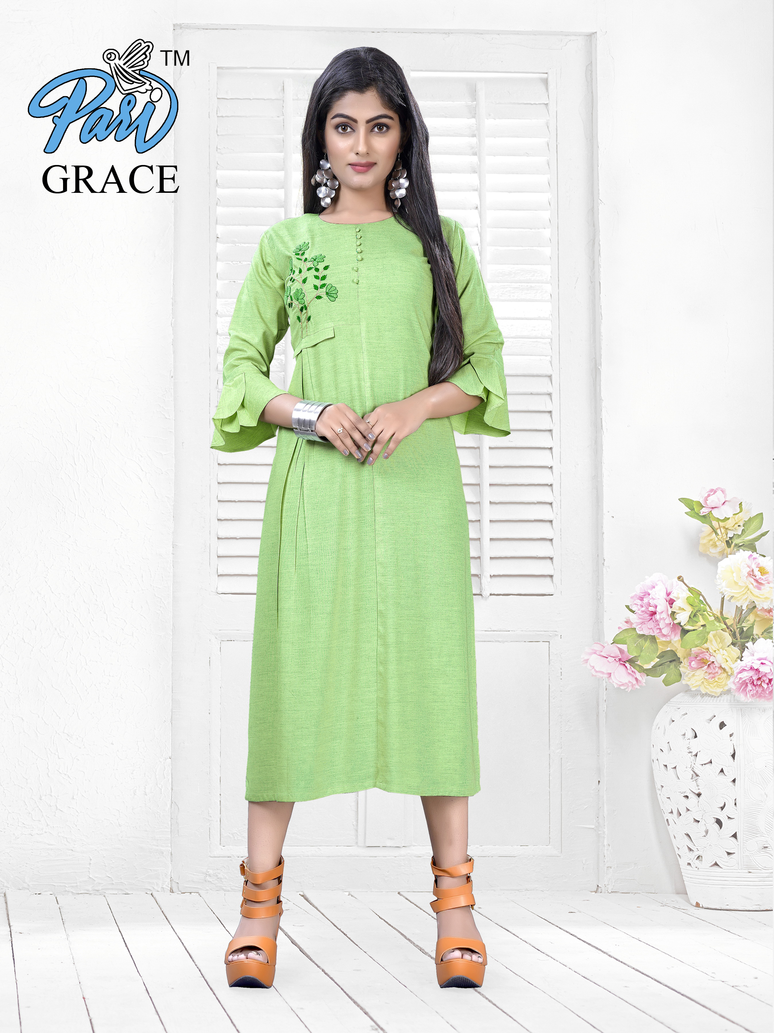 hand embroidery kurti