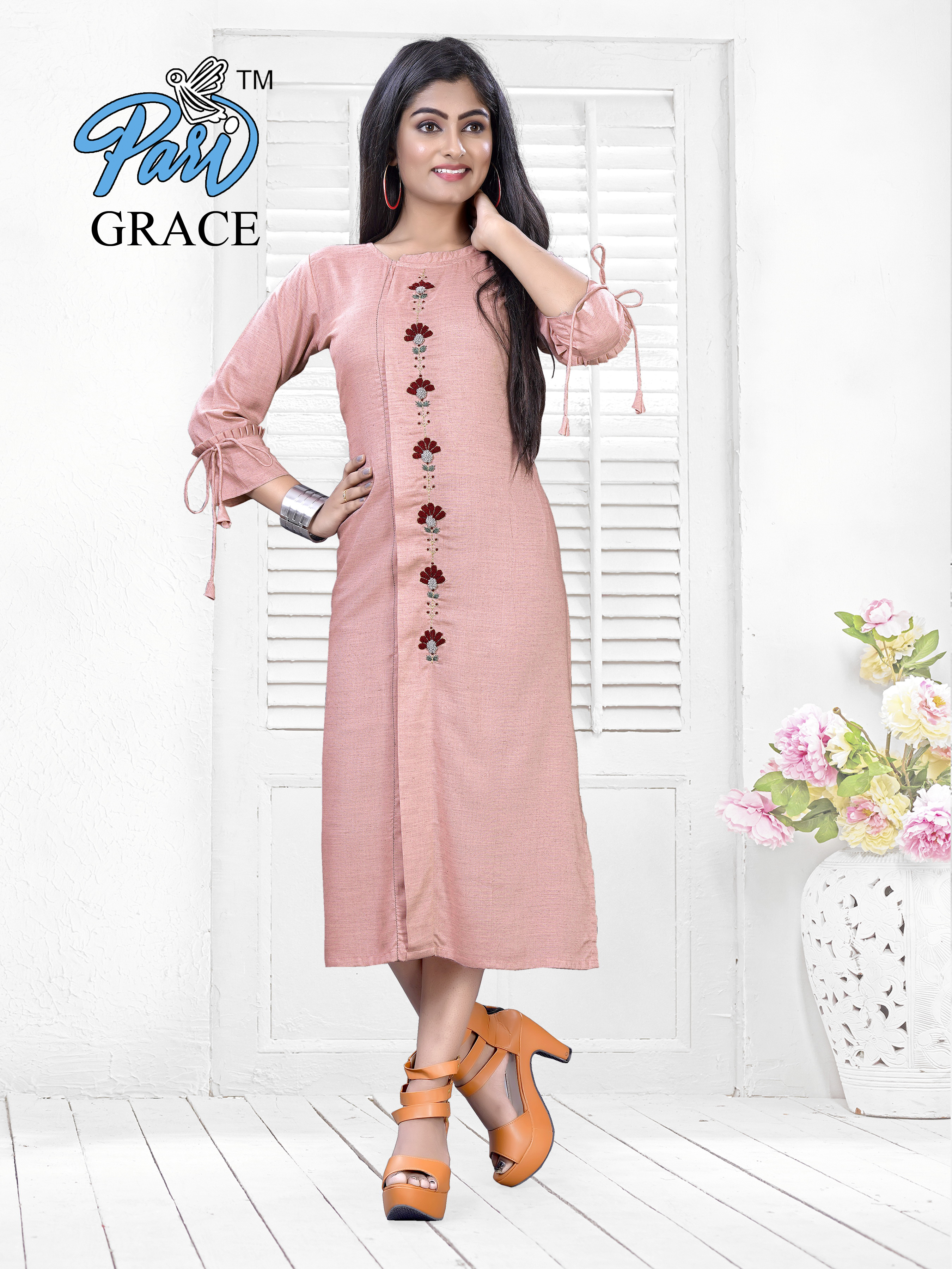 hand embroidery kurti